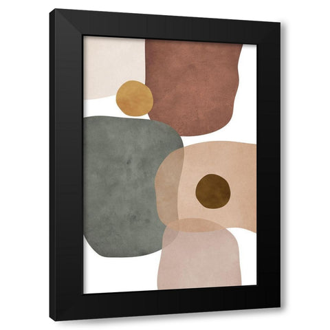 Earth Tones Black Modern Wood Framed Art Print with Double Matting by JJ Design