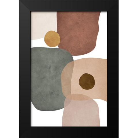 Earth Tones Black Modern Wood Framed Art Print by JJ Design