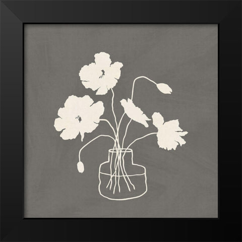 Gray Vase Black Modern Wood Framed Art Print by JJ Design