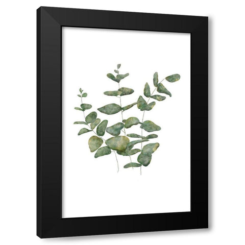 Eucalyptus Leaves II Black Modern Wood Framed Art Print by JJ Design