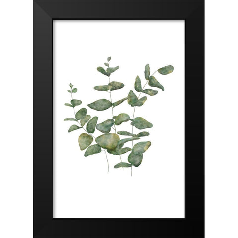 Eucalyptus Leaves II Black Modern Wood Framed Art Print by JJ Design
