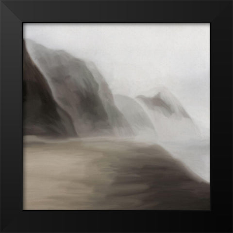 Abstract Coast Black Modern Wood Framed Art Print by JJ Design