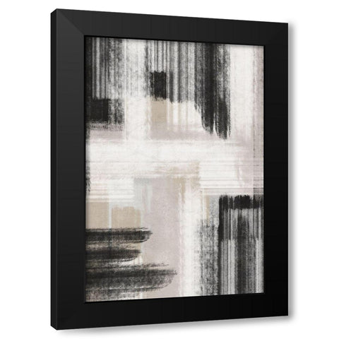 BW Abstract II Black Modern Wood Framed Art Print with Double Matting by JJ Design