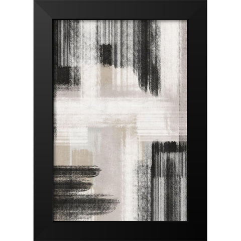 BW Abstract II Black Modern Wood Framed Art Print by JJ Design