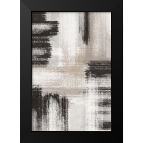 BW Abstract III Black Modern Wood Framed Art Print by JJ Design