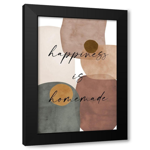 Happiness Black Modern Wood Framed Art Print with Double Matting by JJ Design