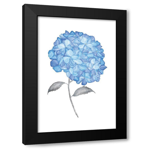 Blue Flower II Black Modern Wood Framed Art Print with Double Matting by JJ Design