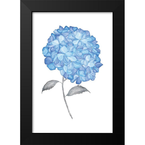 Blue Flower II Black Modern Wood Framed Art Print by JJ Design
