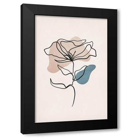 Boho in Bloom Black Modern Wood Framed Art Print with Double Matting by JJ Design