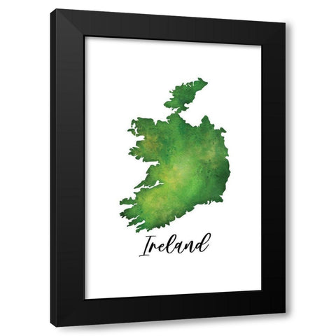 Ireland Black Modern Wood Framed Art Print by JJ Design