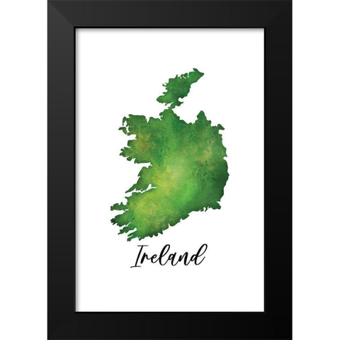 Ireland Black Modern Wood Framed Art Print by JJ Design