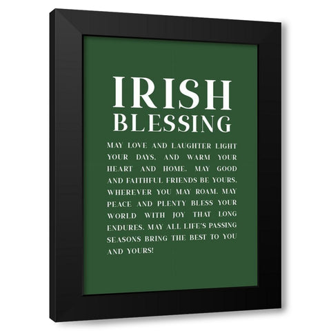 Irish Blessing Black Modern Wood Framed Art Print by JJ Design
