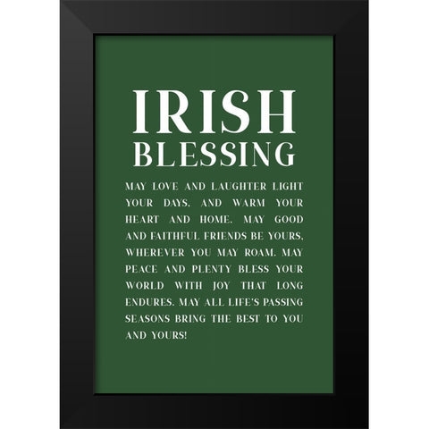 Irish Blessing Black Modern Wood Framed Art Print by JJ Design