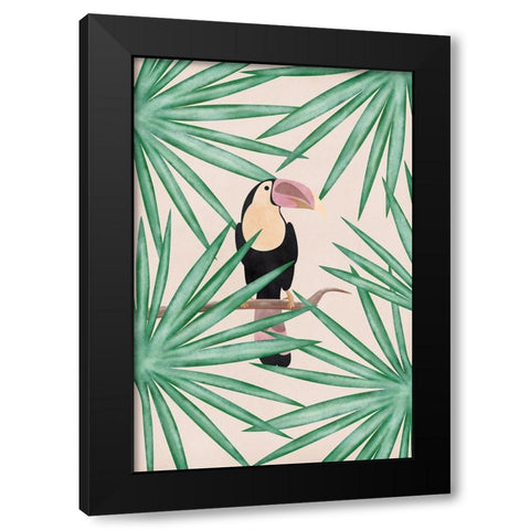 Toucan Black Modern Wood Framed Art Print with Double Matting by JJ Design