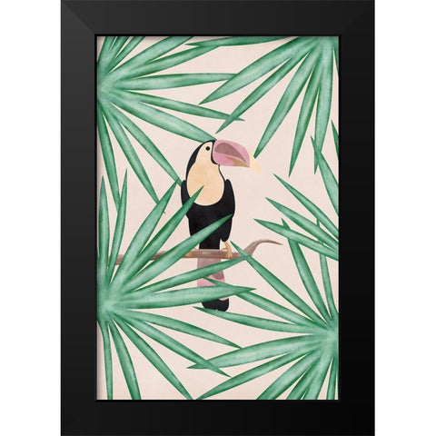 Toucan Black Modern Wood Framed Art Print by JJ Design