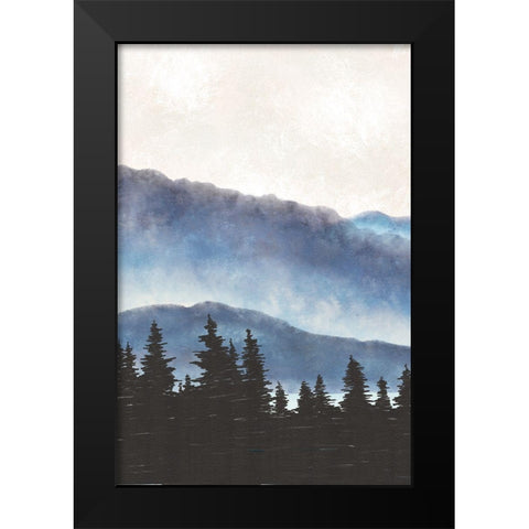 Blue Landscape I Black Modern Wood Framed Art Print by JJ Design