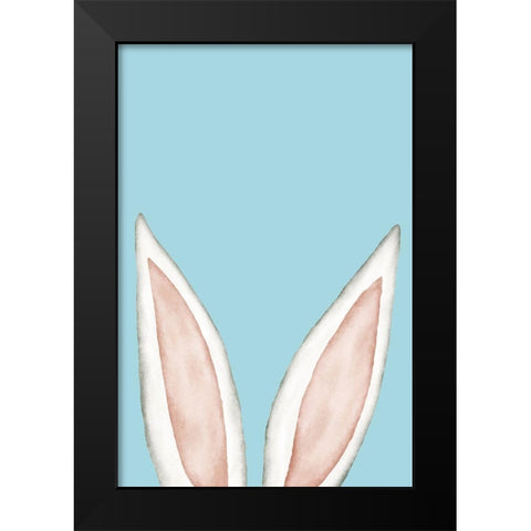 Bunny Ears Black Modern Wood Framed Art Print by JJ Design
