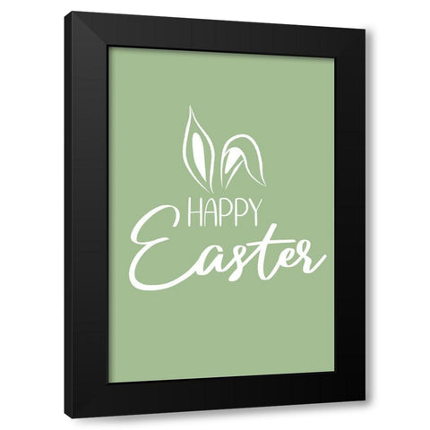 Happy Easter Black Modern Wood Framed Art Print by JJ Design