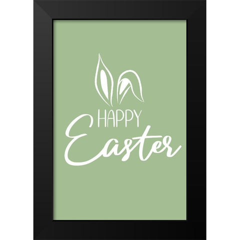 Happy Easter Black Modern Wood Framed Art Print by JJ Design