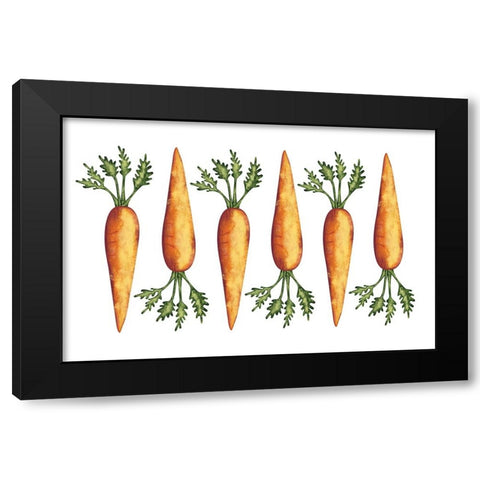 Carrots Black Modern Wood Framed Art Print by JJ Design