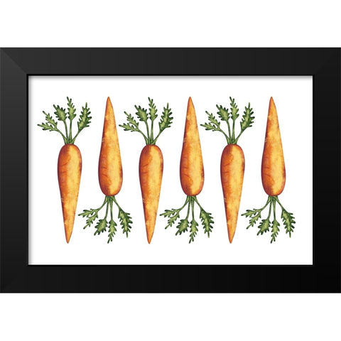 Carrots Black Modern Wood Framed Art Print by JJ Design