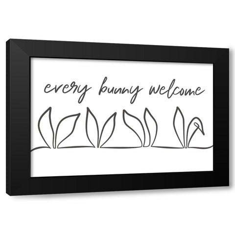 Every Bunny Black Modern Wood Framed Art Print with Double Matting by JJ Design