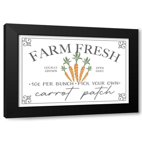 Farm Fresh Carrots Black Modern Wood Framed Art Print with Double Matting by JJ Design