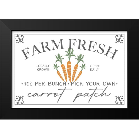 Farm Fresh Carrots Black Modern Wood Framed Art Print by JJ Design