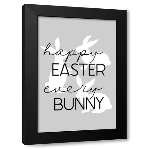 Happy Easter Black Modern Wood Framed Art Print by JJ Design