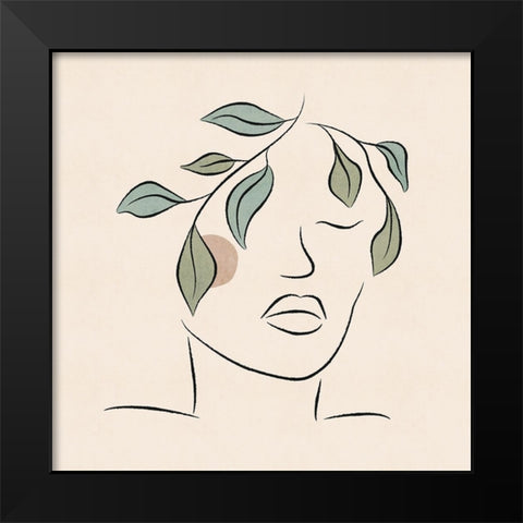 About Face Botanical II Black Modern Wood Framed Art Print by JJ Design