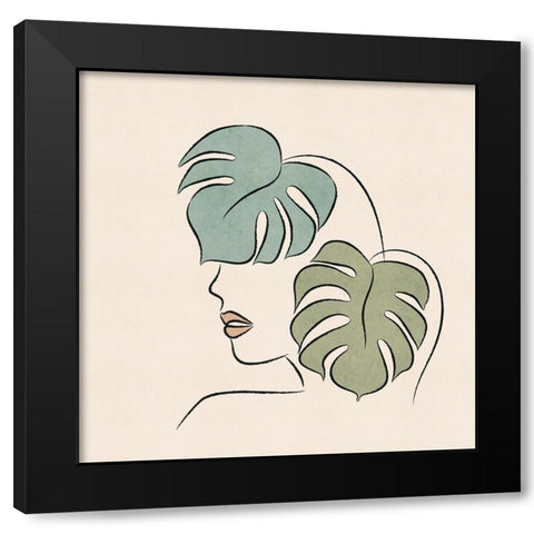About Face Botanical III Black Modern Wood Framed Art Print with Double Matting by JJ Design