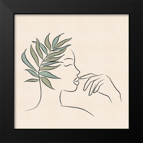 About Face Botanical IV Black Modern Wood Framed Art Print by JJ Design