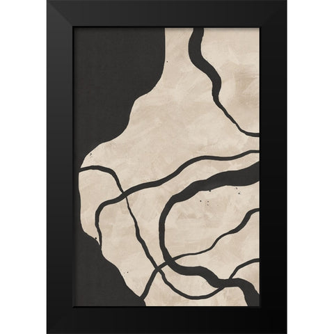 Scribbles III Black Modern Wood Framed Art Print by JJ Design