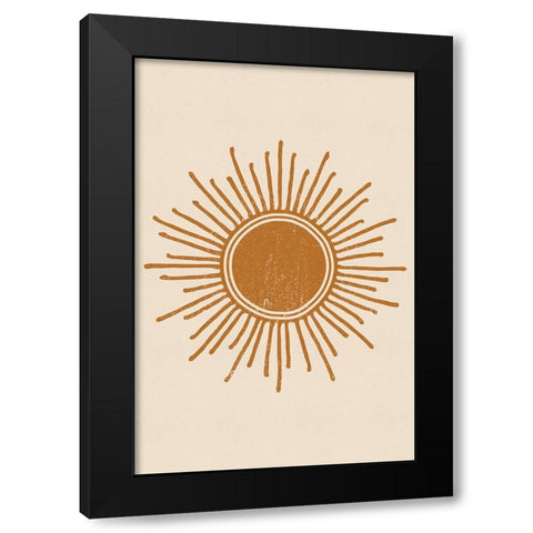 Sun Black Modern Wood Framed Art Print with Double Matting by JJ Design