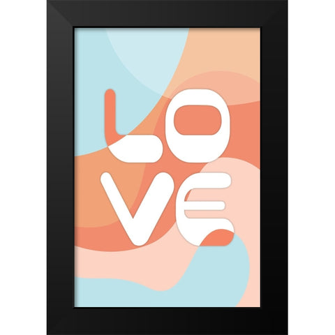 Love Black Modern Wood Framed Art Print by JJ Design