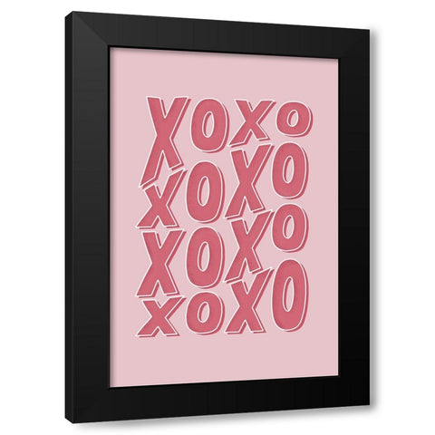 XOXO Black Modern Wood Framed Art Print with Double Matting by JJ Design