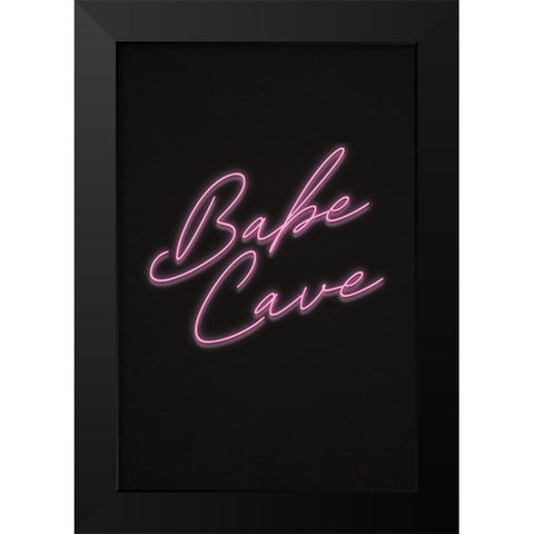 Babe Cave Black Modern Wood Framed Art Print by JJ Design