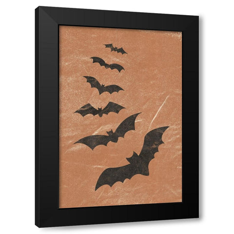 Bats Black Modern Wood Framed Art Print with Double Matting by JJ Design