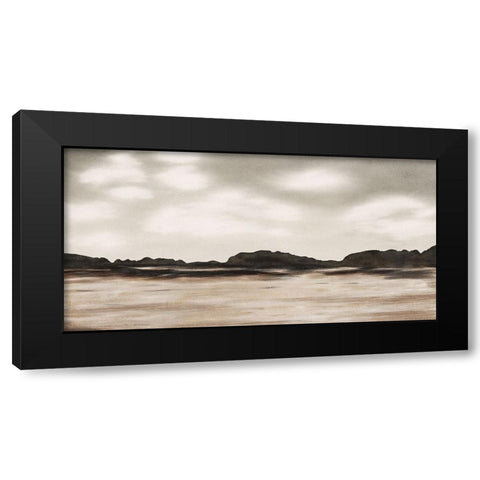 Neutral Landscape Black Modern Wood Framed Art Print with Double Matting by JJ Design