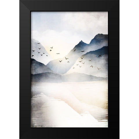 Misty Landscape II Black Modern Wood Framed Art Print by JJ Design
