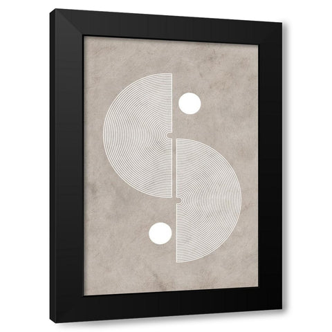 Neutral Side Arches Black Modern Wood Framed Art Print with Double Matting by JJ Design