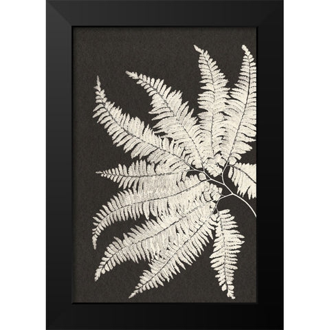 Vintage Ferns V Black Modern Wood Framed Art Print by JJ Design