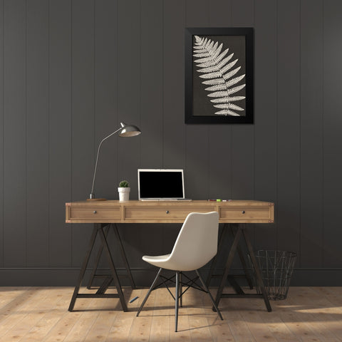 Vintage Ferns VI Black Modern Wood Framed Art Print by JJ Design