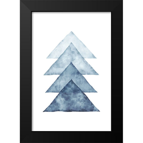 Blue Shapes II Black Modern Wood Framed Art Print by JJ Design