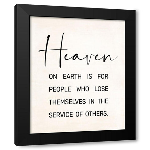 Heaven on Earth Black Modern Wood Framed Art Print by JJ Design