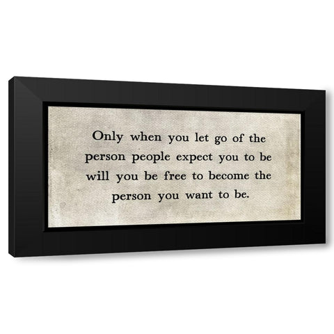 Let Go Black Modern Wood Framed Art Print with Double Matting by JJ Design