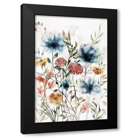 Wildflowers II Black Modern Wood Framed Art Print with Double Matting by JJ Design