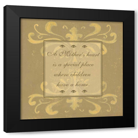 A Mothers Heart Black Modern Wood Framed Art Print with Double Matting by Moulton, Jo