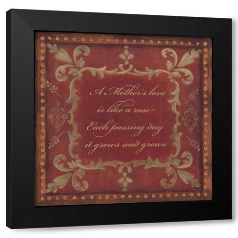 A Mothers Love Black Modern Wood Framed Art Print by Moulton, Jo