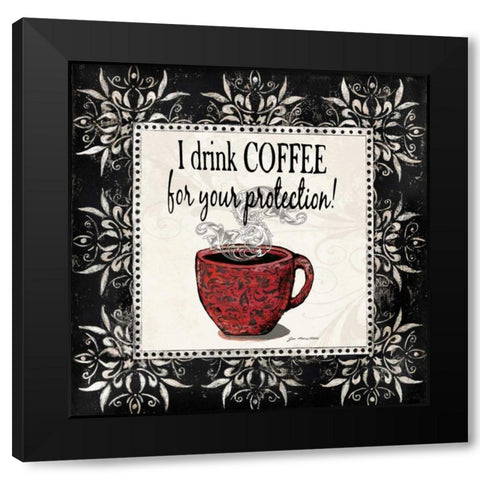 Coffee Black Modern Wood Framed Art Print by Moulton, Jo